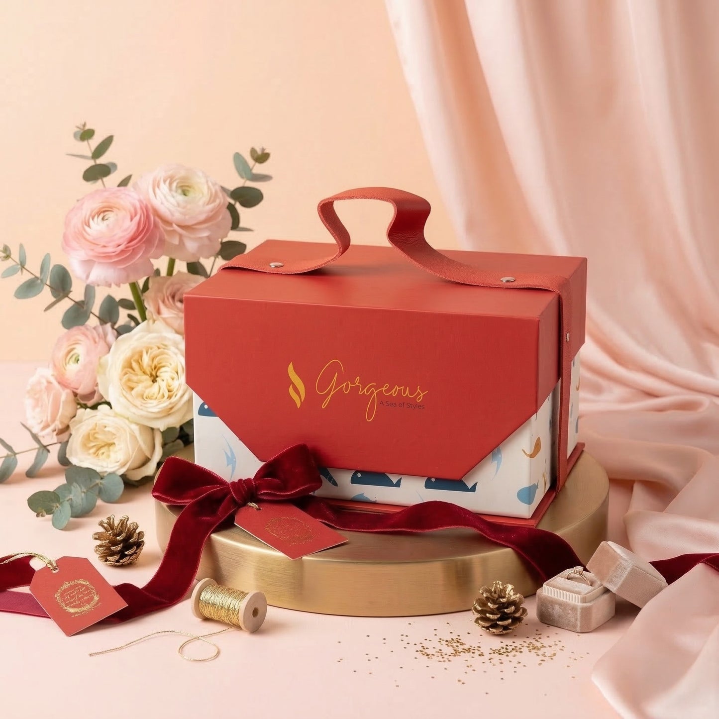 Premium Red Baby Gift Box – Pre-Filled with Baby Accessories | Perfect Newborn Gift Hamper