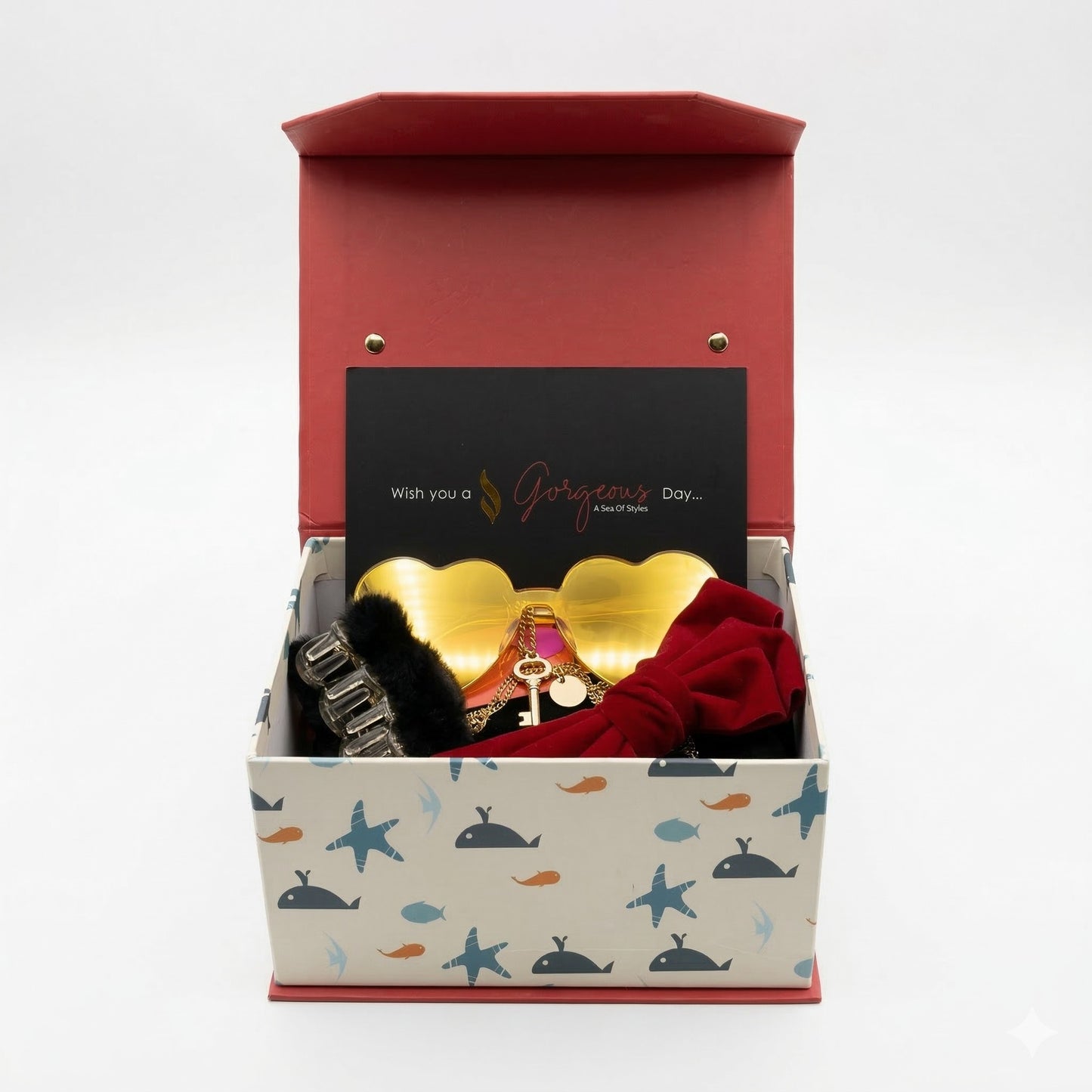 Premium Red Baby Gift Box – Pre-Filled with Baby Accessories | Perfect Newborn Gift Hamper