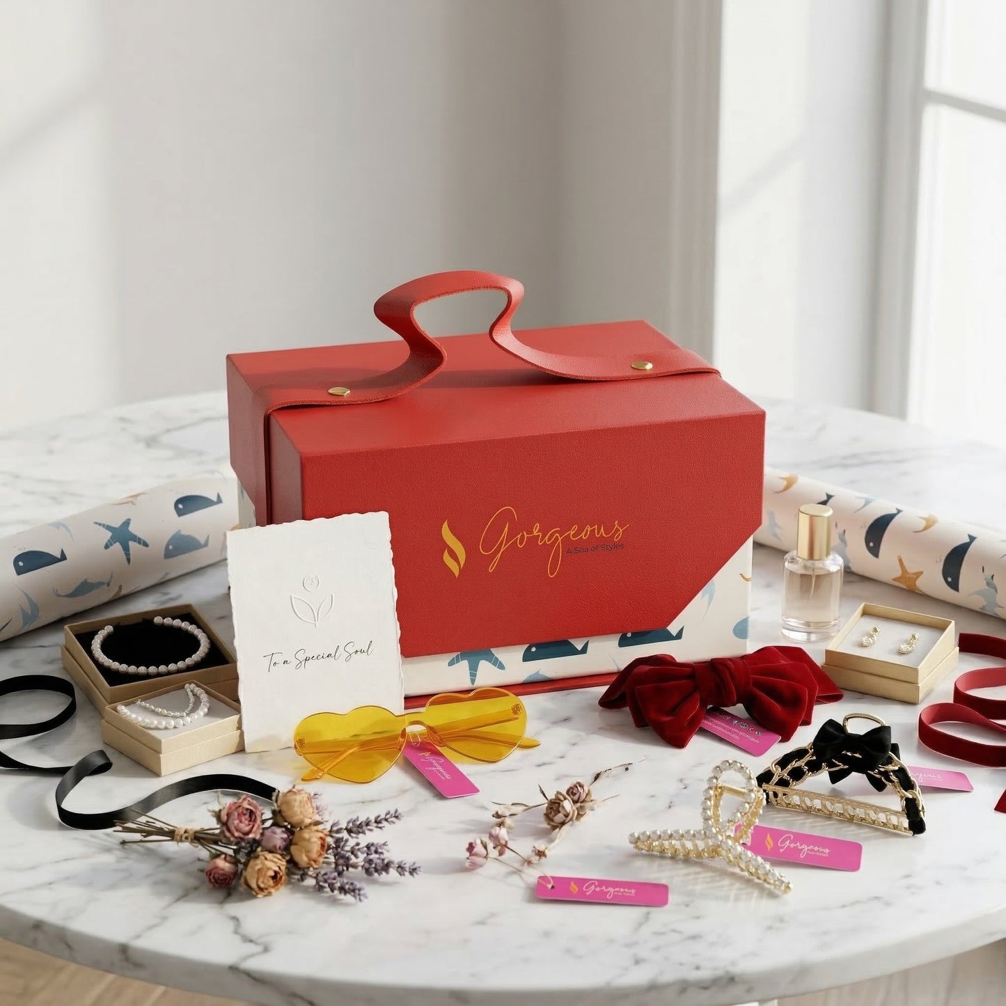 Premium Red Baby Gift Box – Pre-Filled with Baby Accessories | Perfect Newborn Gift Hamper