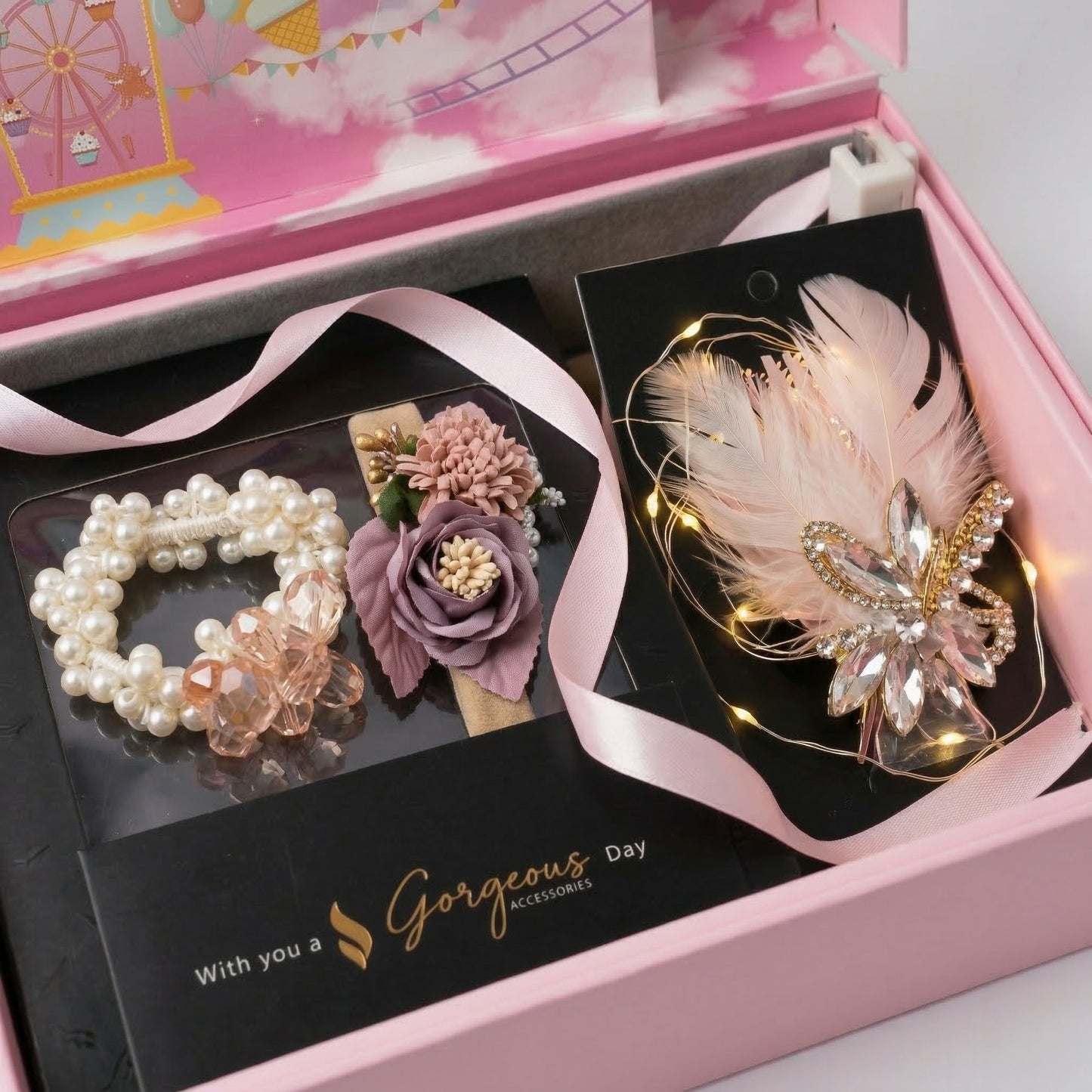 Pre-Filled Baby Gift Box Set – Pink Luxury Newborn Baby Accessories Gift Box for Girls, Ready-to-Gift Baby Shower & New Baby Welcome Gift Set