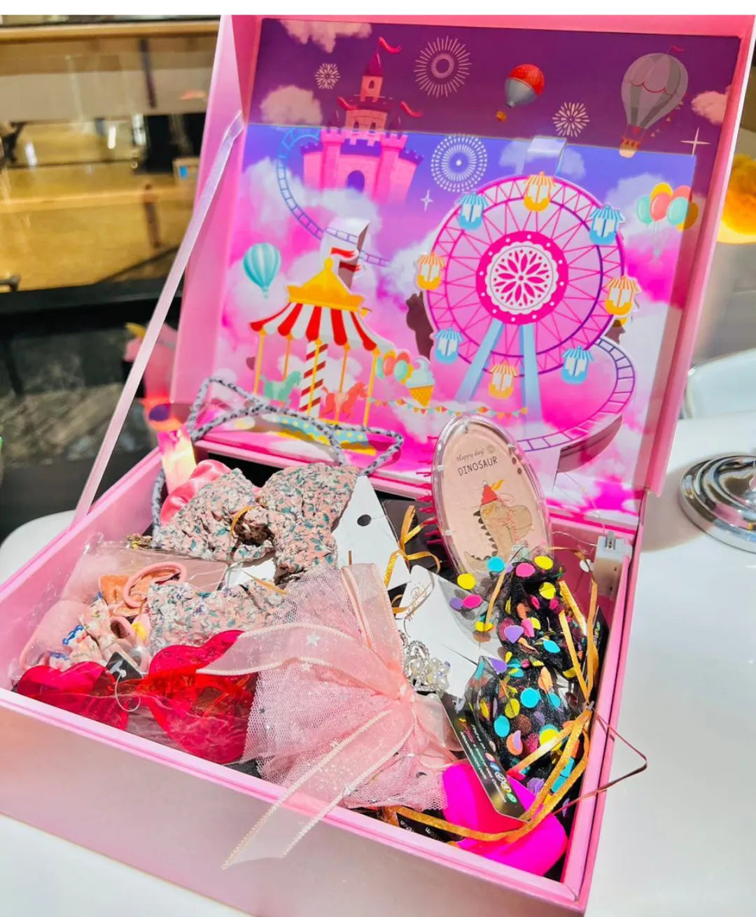 Princess Dream Gift Box for Girls – Kids Hair Accessories & Dress-Up Play Set with Luxury Pink Gift Box