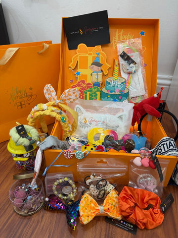 Kids Birthday Surprise Gift Box – Colorful Accessories & Toys Set for Girls | Hair Clips, Headbands, Sunglasses & Fun Kids Gift Hamper